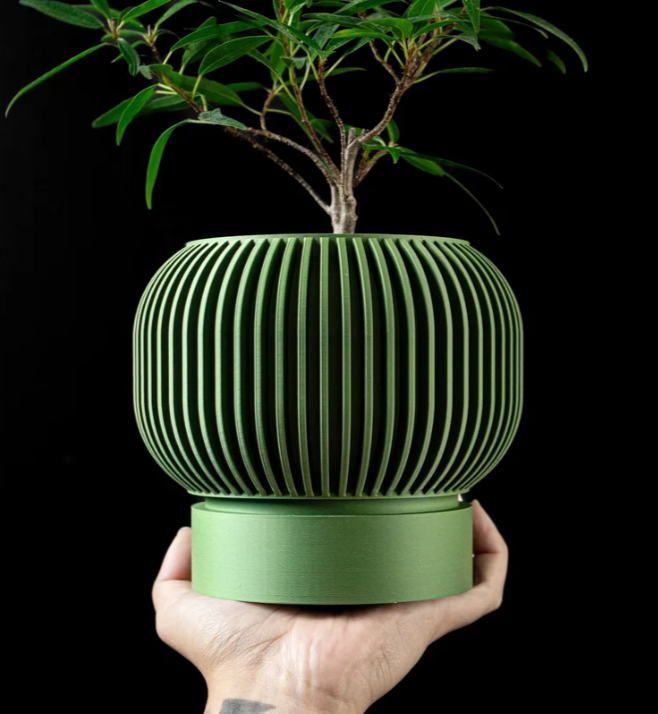 Pot Verde Ligne – Jardinière Minimaliste 3D