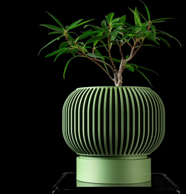Pot Verde Ligne – Jardinière Minimaliste 3D