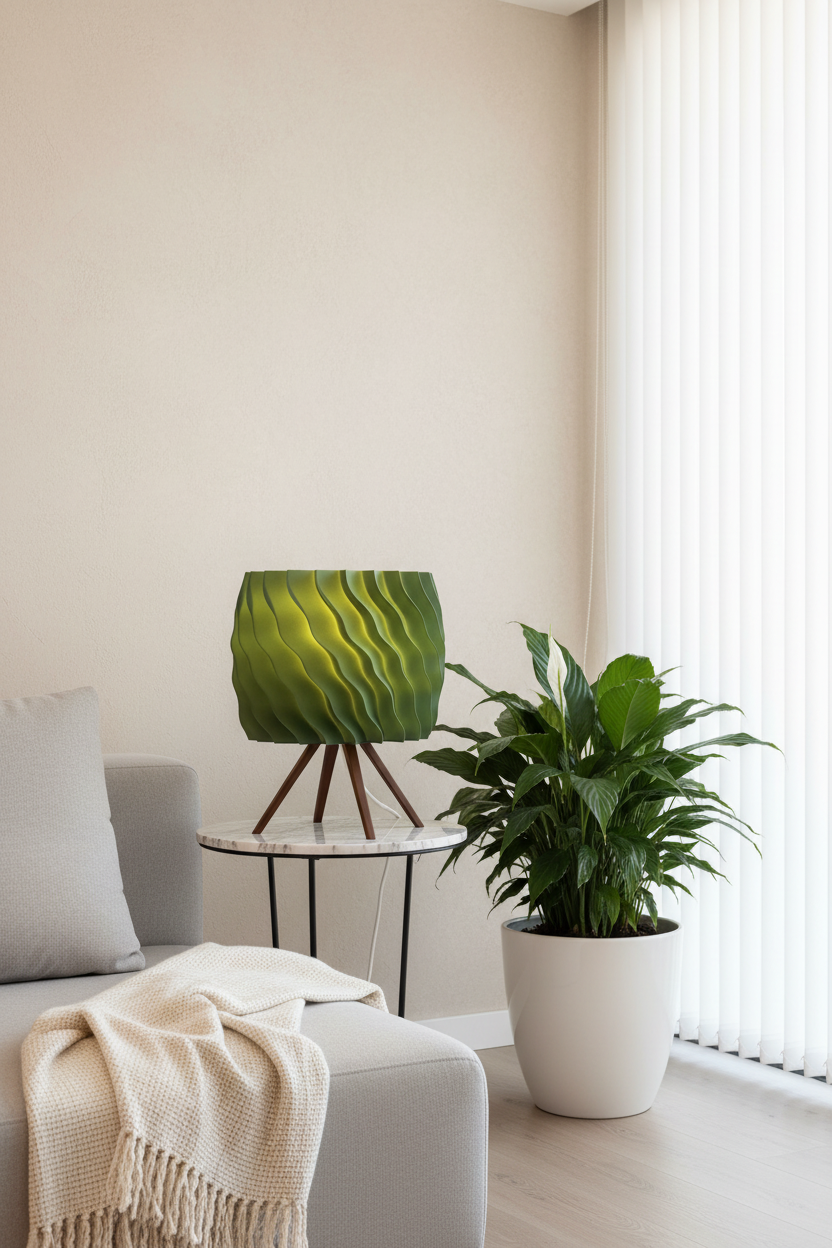 La Lampe Totem "Aura-Wave" — Design Plissé Organique