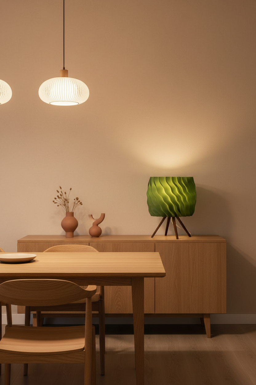 La Lampe Totem "Aura-Wave" — Design Plissé Organique