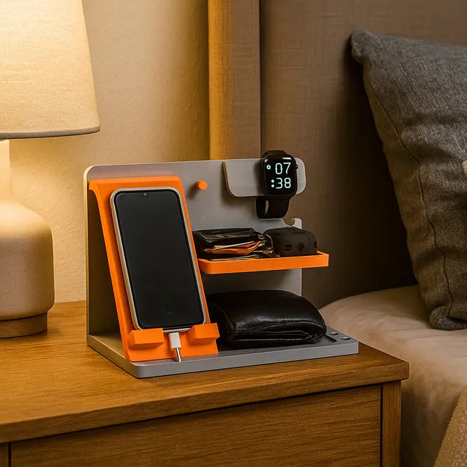 La Station de Chevet "DOCK-TECH" — Organisateur Multi-Dispositifs Apple/Samsung Watch