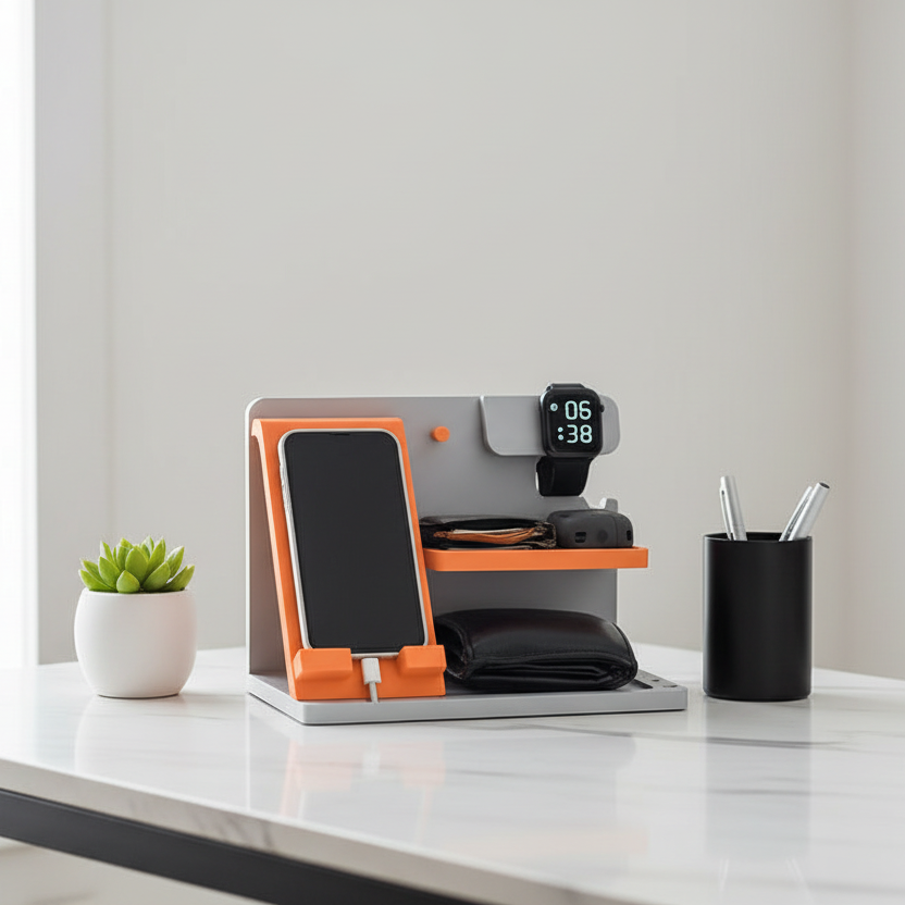 La Station de Chevet "DOCK-TECH" — Organisateur Multi-Dispositifs Apple/Samsung Watch