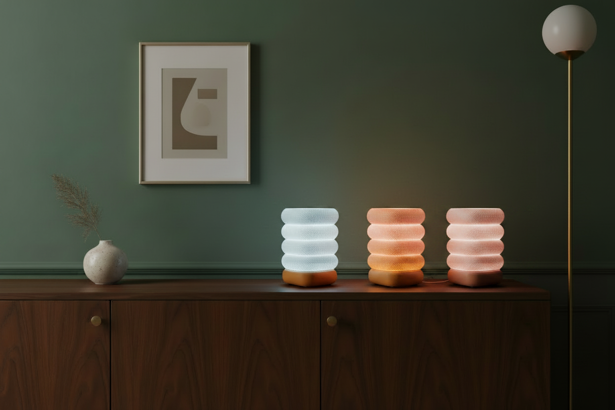 La Lampe à Poser "Strata-Glow" — Design Texturé Empilé
