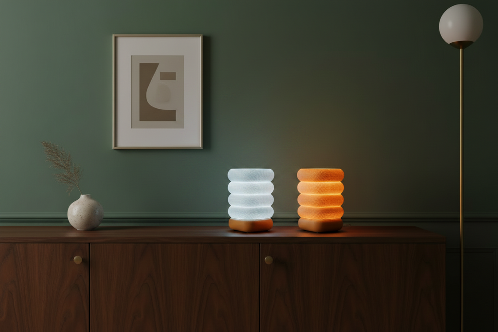 La Lampe à Poser "Strata-Glow" — Design Texturé Empilé