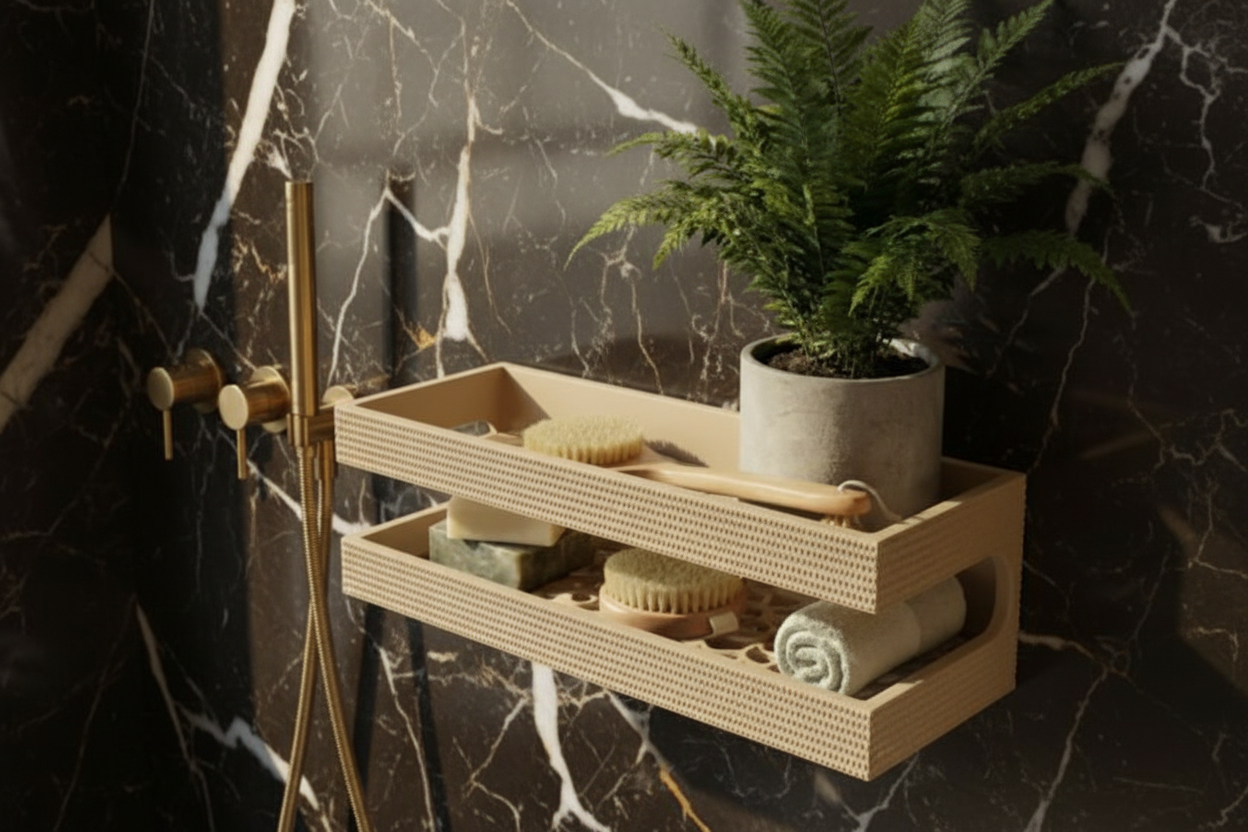 L'Étagère Murale "Kora" — Double Niveau de Bain