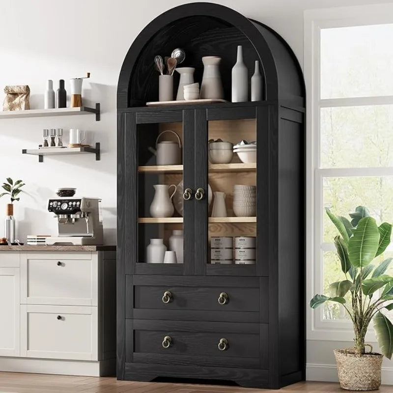 ARCARA™ – Arched kitchen pantry cabinet and bookshelf for stylish storage and display