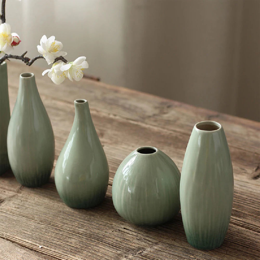 SimpleCeram – Minimalist Ceramic Vase for Home, Living Room, Dining Table Decor, and Small Hydroponic Plants