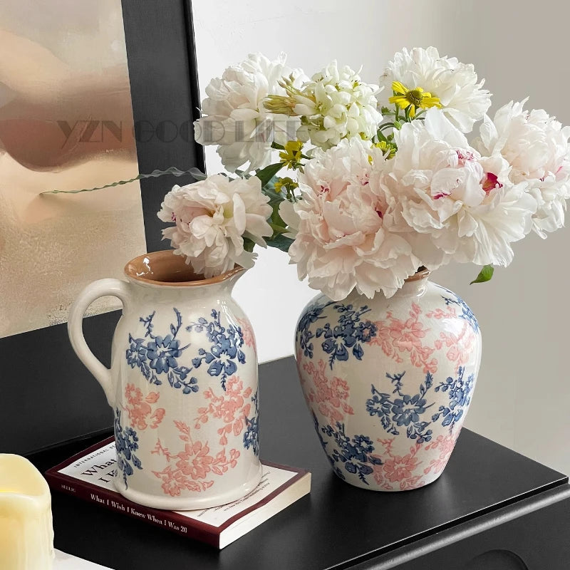 Jingdezhen IceCrack – Blue and White Porcelain Ceramic Vase, Retro Chinese Ornament for Living Room Flower Arrangements