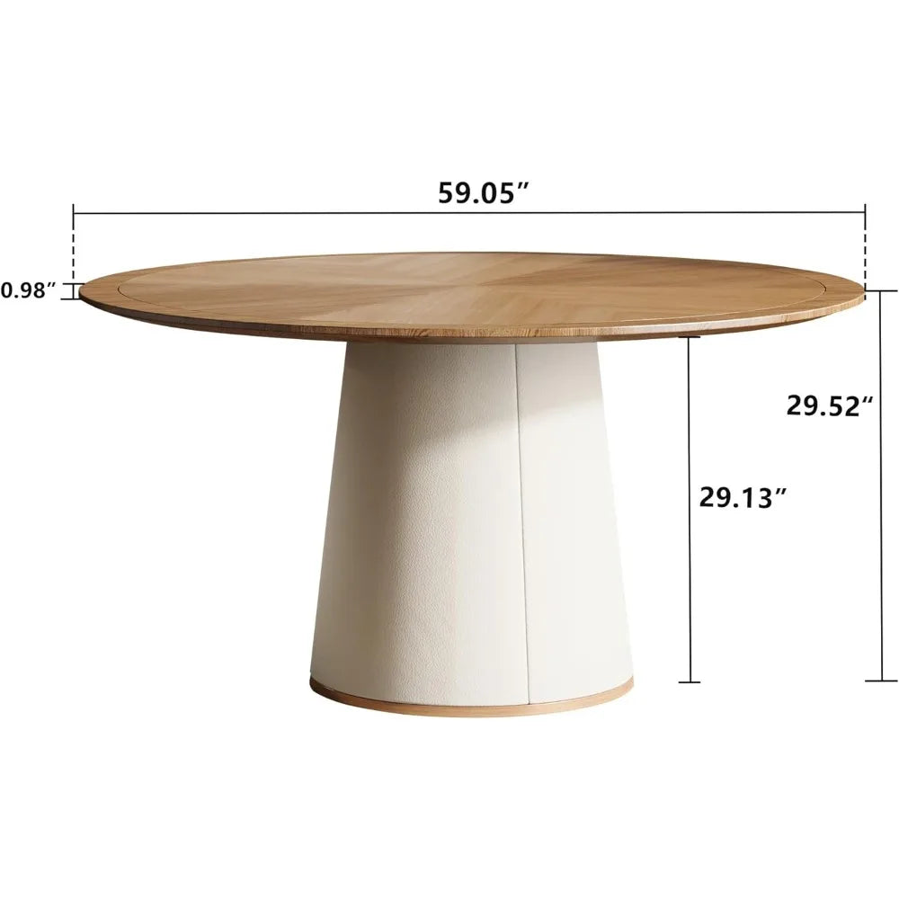 Round Faux Leather™ Base Dining Table for 4–6 People – Modern Wooden Kitchen Table with Solid Wood Veneer Top, Ideal for Living & Dining Rooms









Demander à ChatGPT