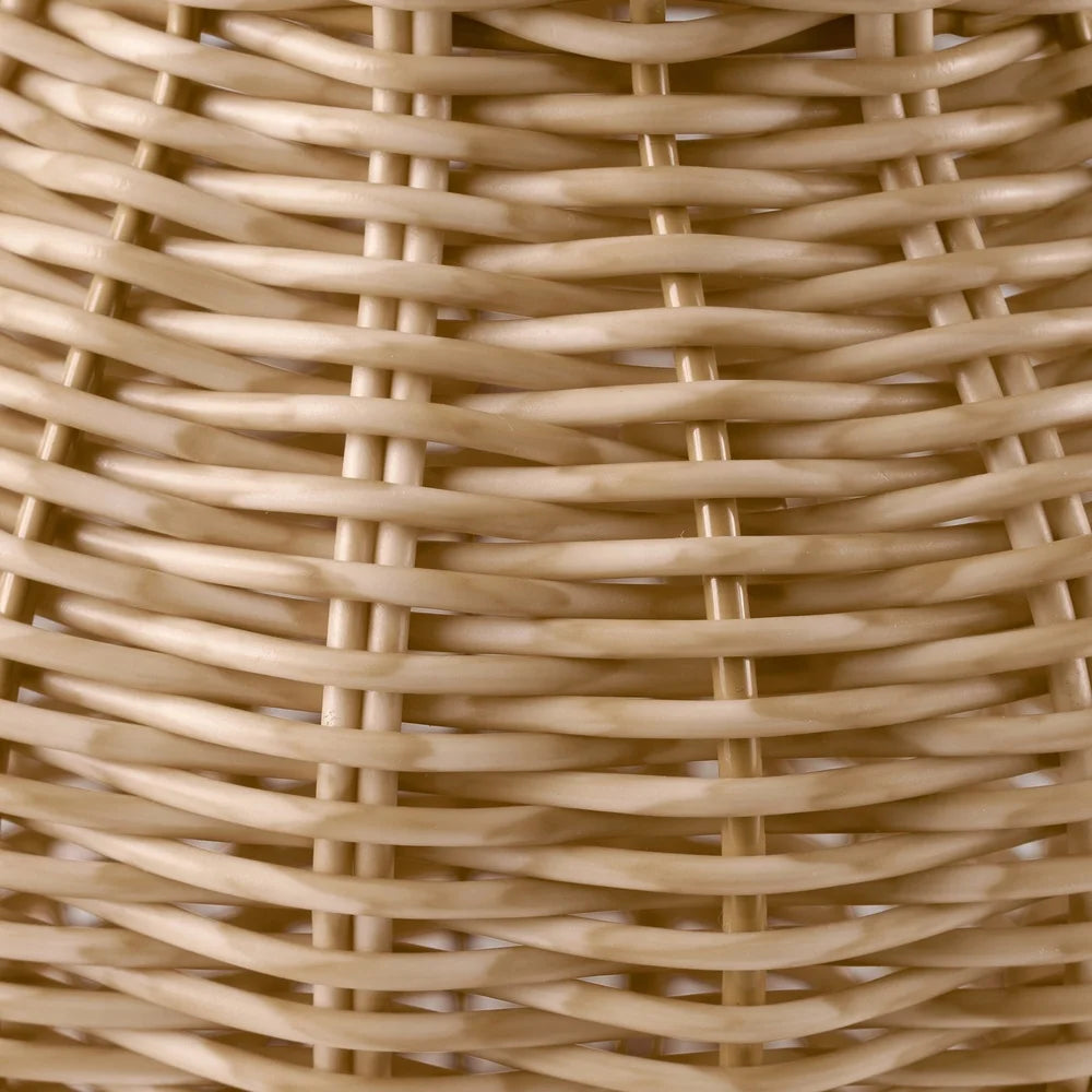 FauxWood Weave – 9-Inch Rattan Pitcher Vase, Decorative Woven Design for Dried Flowers and Home Display in Living Room or Entryway