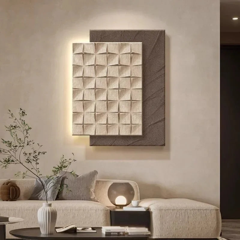 GeoNordic – Modern Canvas Painting with Solid Geometric Design, Creative Decorative Art for Living Room and Luxury Room Decor