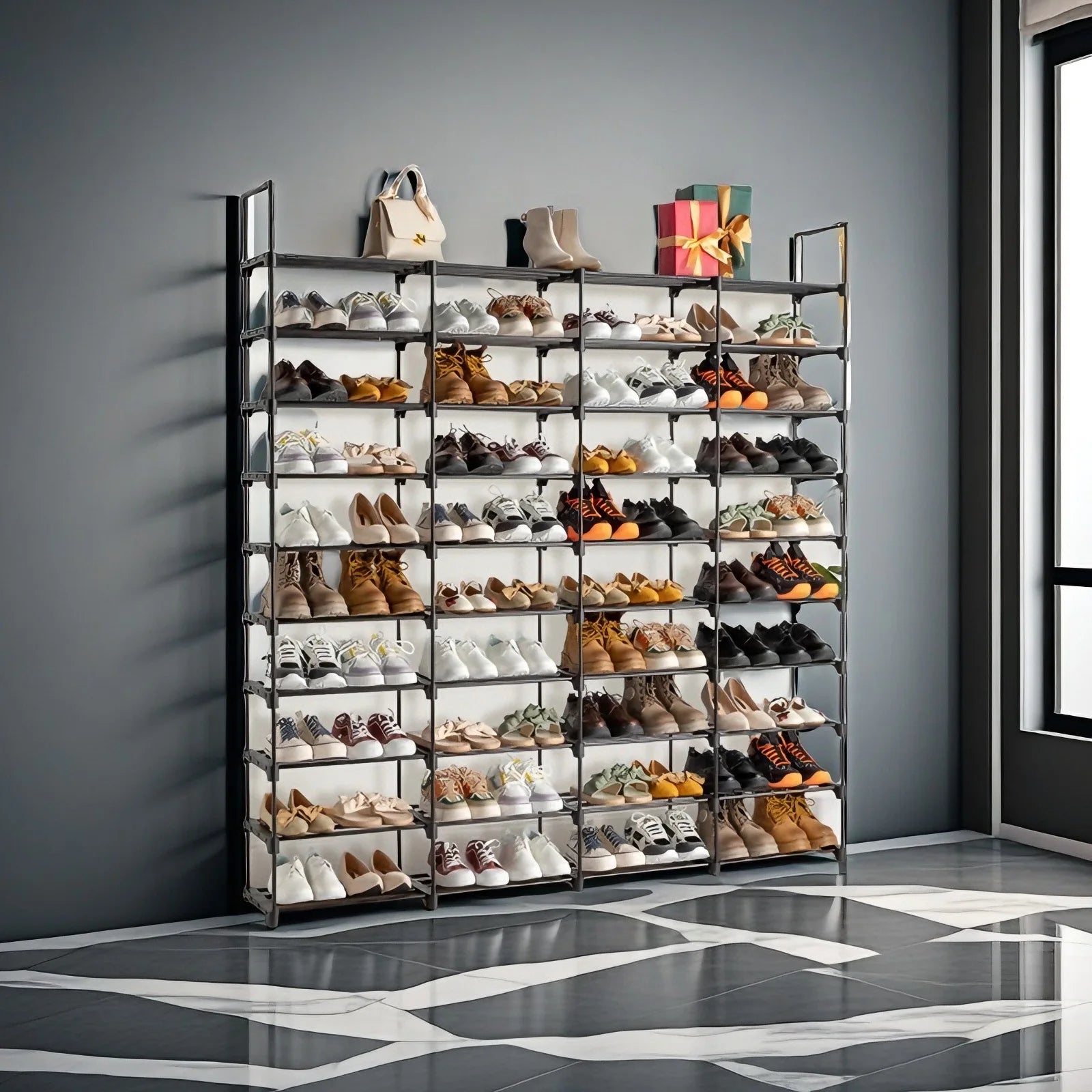 MaxStore™ 10-Tier Shoe Rack Organizer – Space-Saving Shelf for 72 Pairs, Entryway & Closet StorageDemander à ChatGPT
