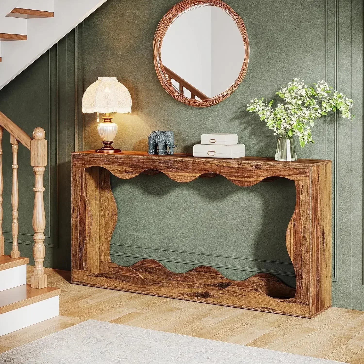 FarmhouseLine™ 63" Console Table – Storage Couch Table for Living Room Entryway & Hallway