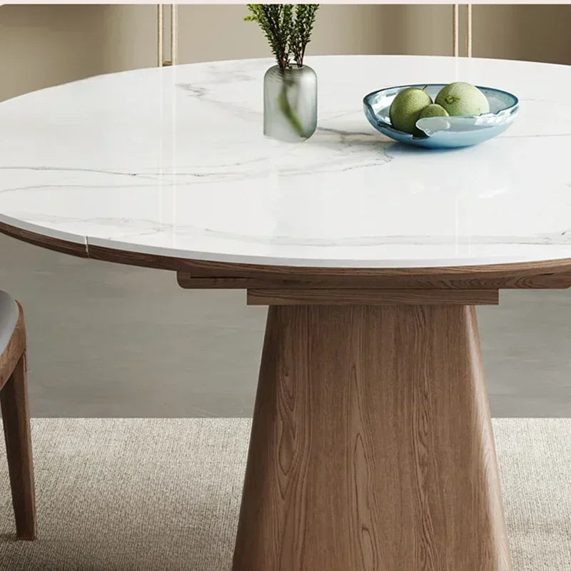 Allungabile™ Round Extendable Dining Table – Industrial Slate Design for Bedroom, Kitchen, and Outdoor Use | Tavolo da Pranzo Extensible