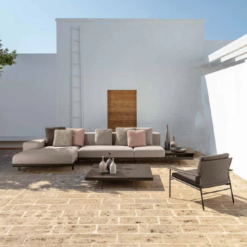 TerraLuxe™ 4-Piece Outdoor Sofa Set Handcrafted Leather-Back Garden Furniture — Durable Aluminum Frame for Luxurious Patios
