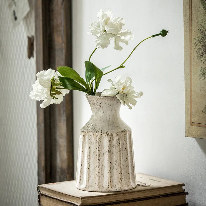 AmeriClay – Vintage Ceramic Vases, American Style Floral Arrangement Decor for Living Room & Bedroom