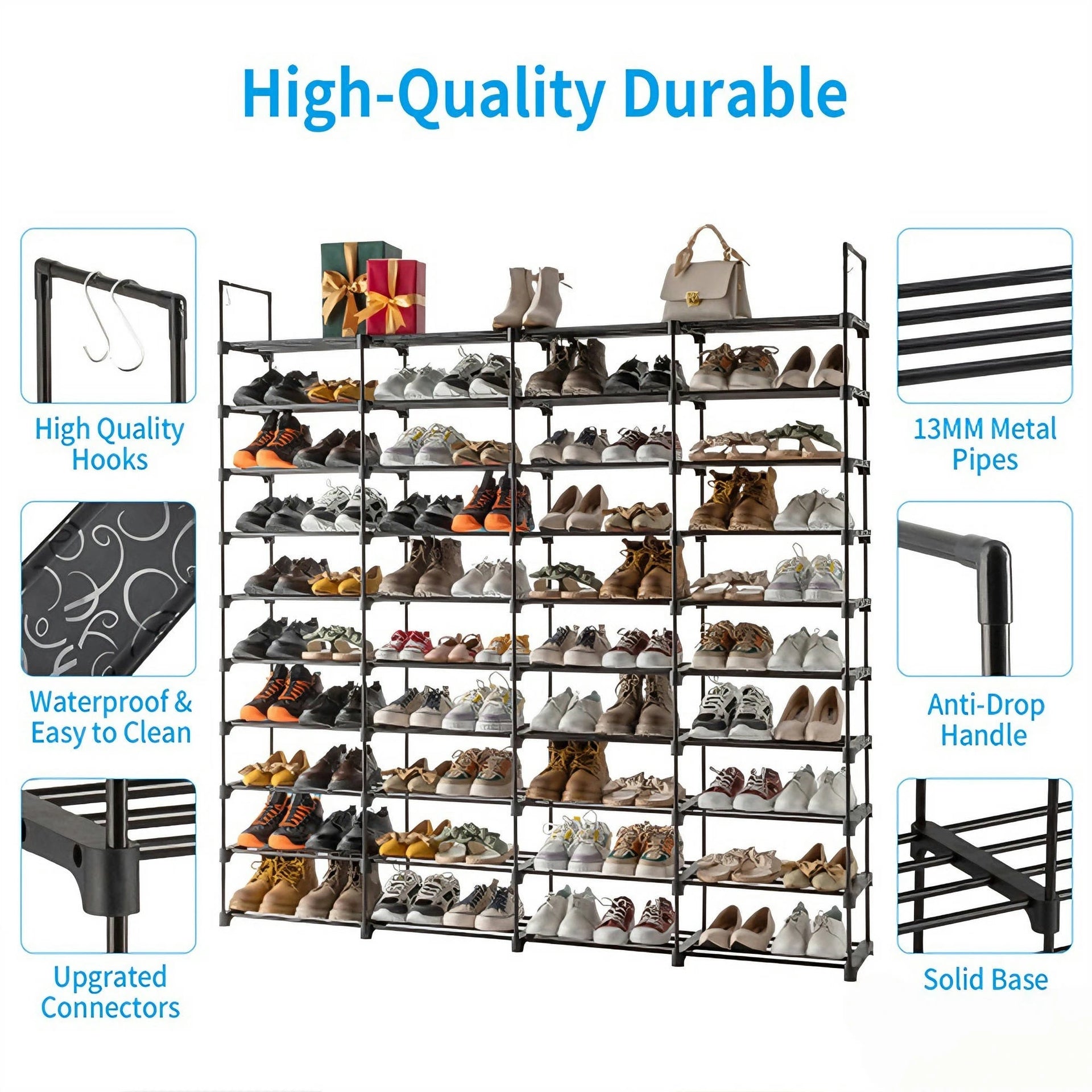 MaxStore™ 10-Tier Shoe Rack Organizer – Space-Saving Shelf for 72 Pairs, Entryway & Closet StorageDemander à ChatGPT