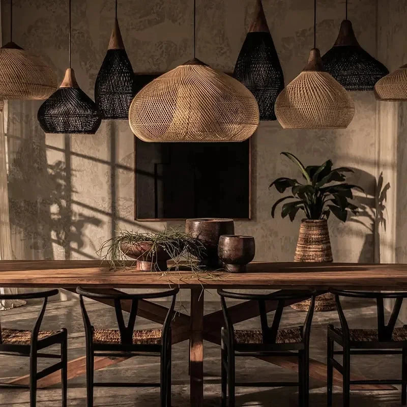 Lumora® Vintage Pendant Lights – High Quality Rattan Lamps for Dining Room, Restaurant, Kitchen, Loft, Home Decor