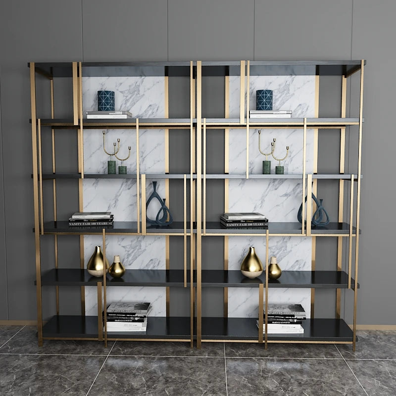SteelArt™ — Modern Luxury Stainless Steel Bookcase with Multi-Layer Office Storage