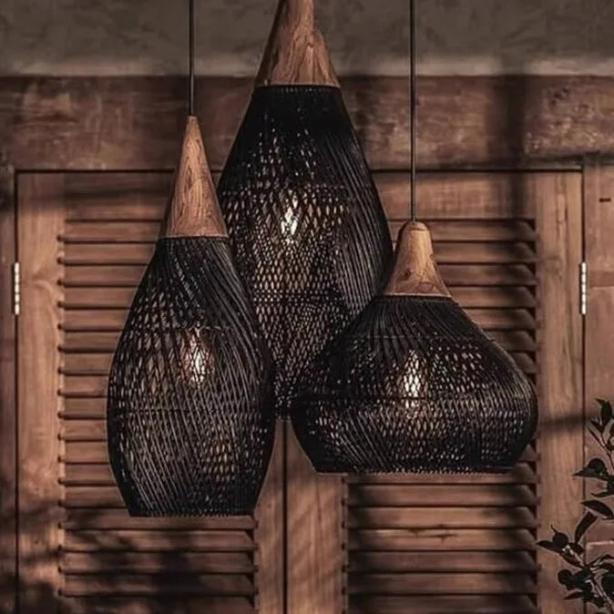 Lumora® Vintage Pendant Lights – High Quality Rattan Lamps for Dining Room, Restaurant, Kitchen, Loft, Home Decor