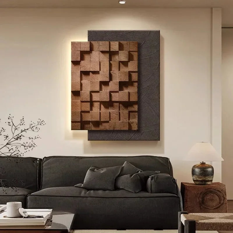 GeoNordic – Modern Canvas Painting with Solid Geometric Design, Creative Decorative Art for Living Room and Luxury Room Decor
