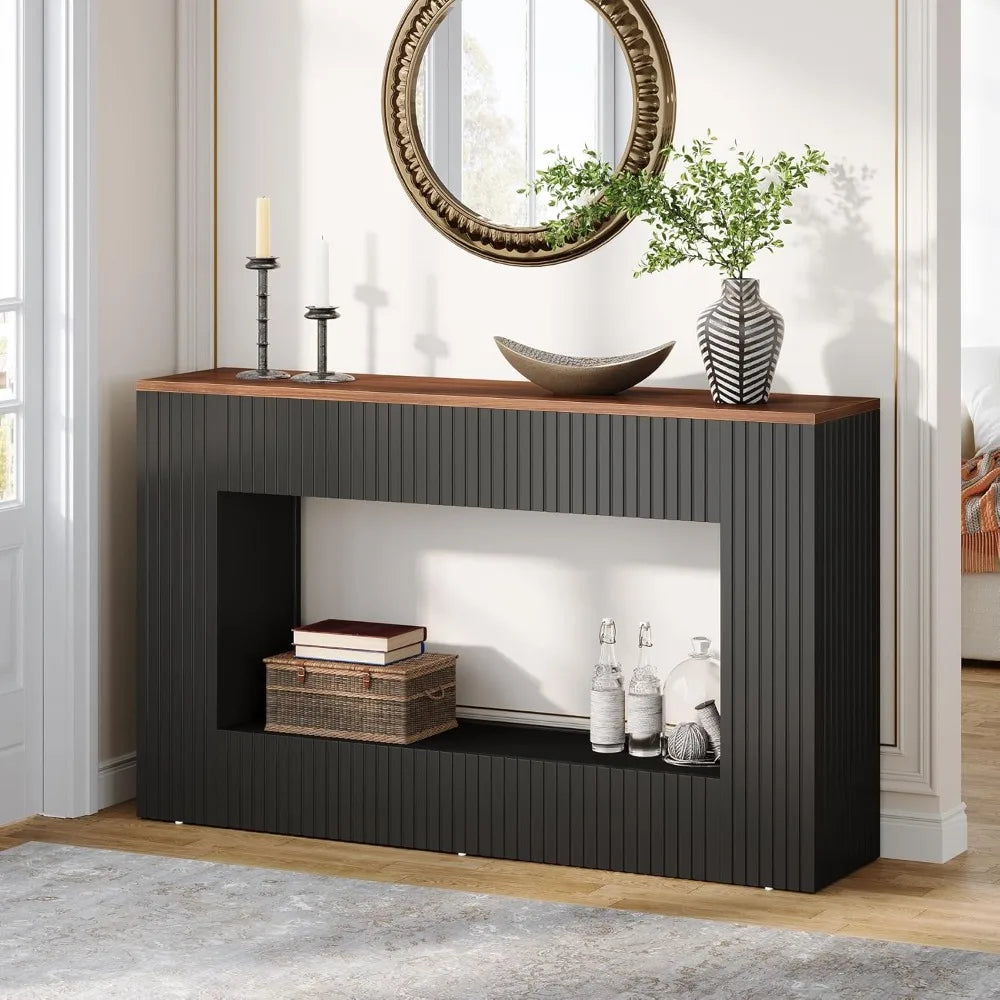 Sovano™ 55" Modern Wood Console Table – Narrow Entryway & Sofa Table with Storage