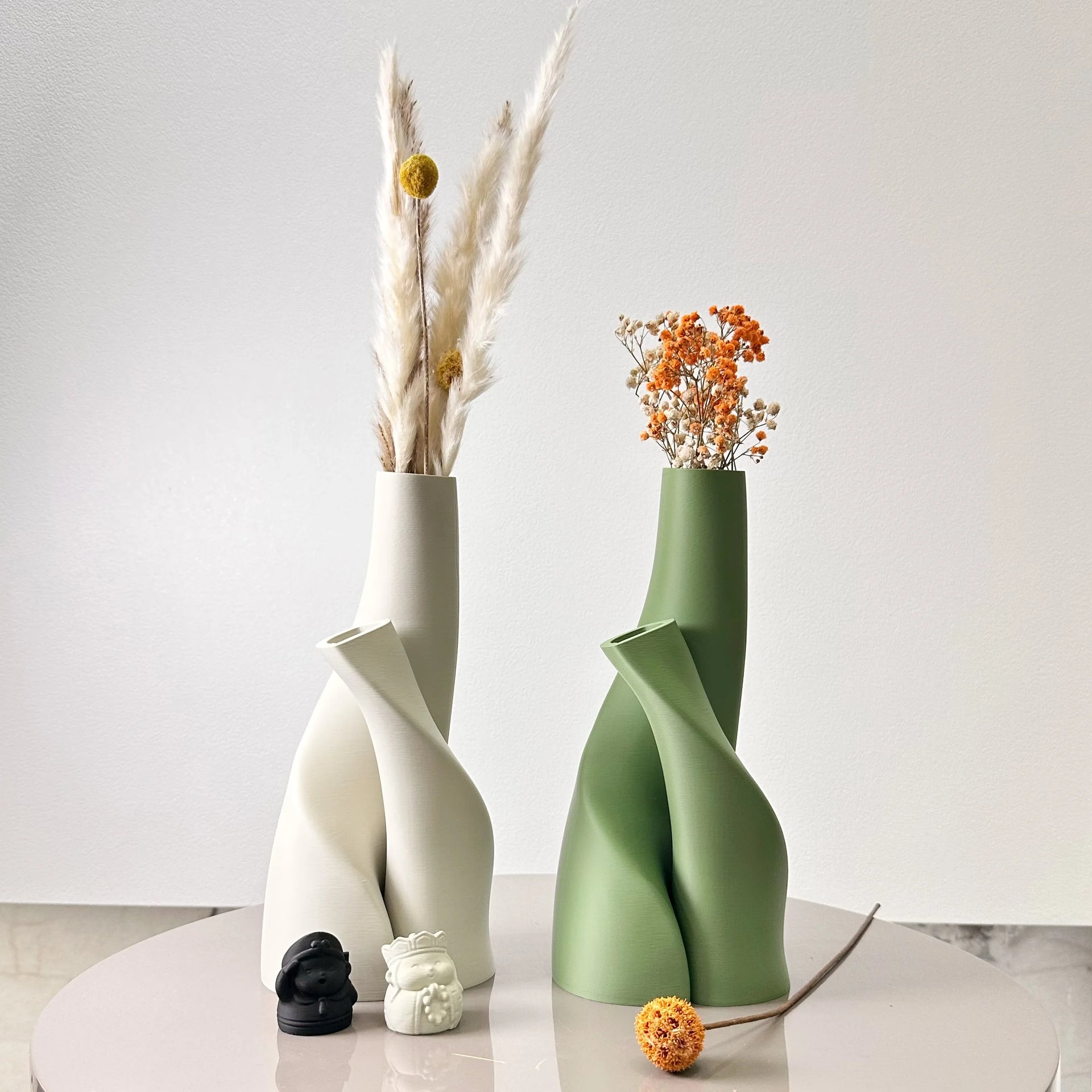 DuoVase – 2-Piece Special-Shaped Creative Dried Flower Vases, Multi-Color Options for Living Room and Kitchen Decor