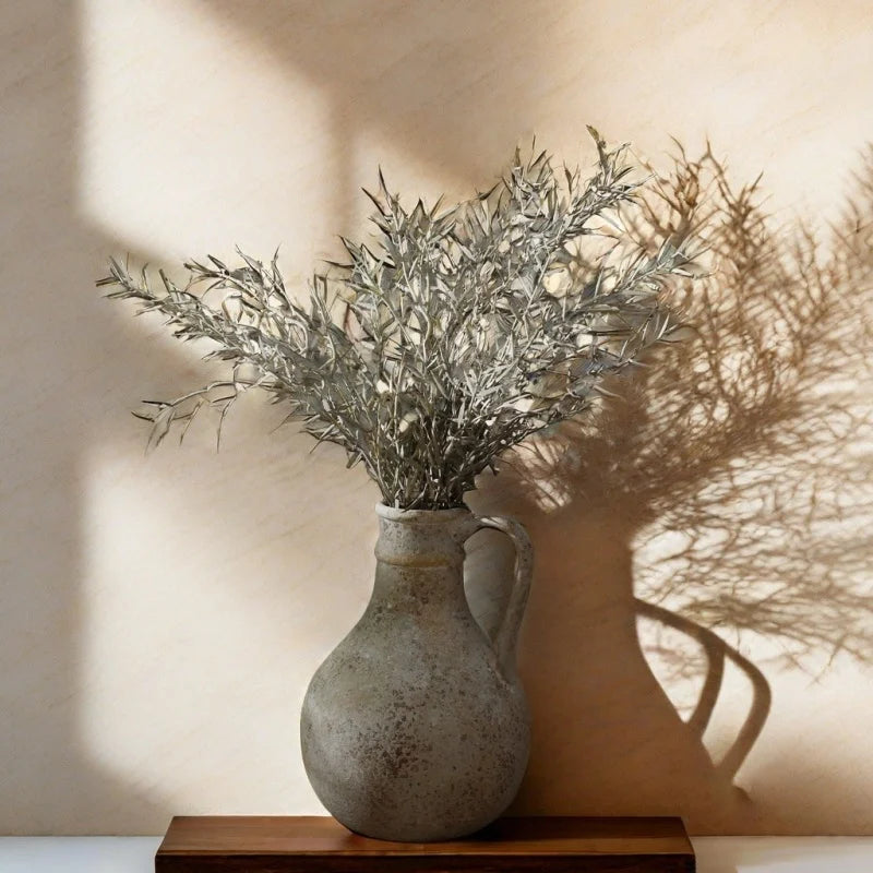 DecoraClay – 20.5CM Vintage Ceramic Flower Vase, Artistic Decorative Ornament for Elegant Home Decoration