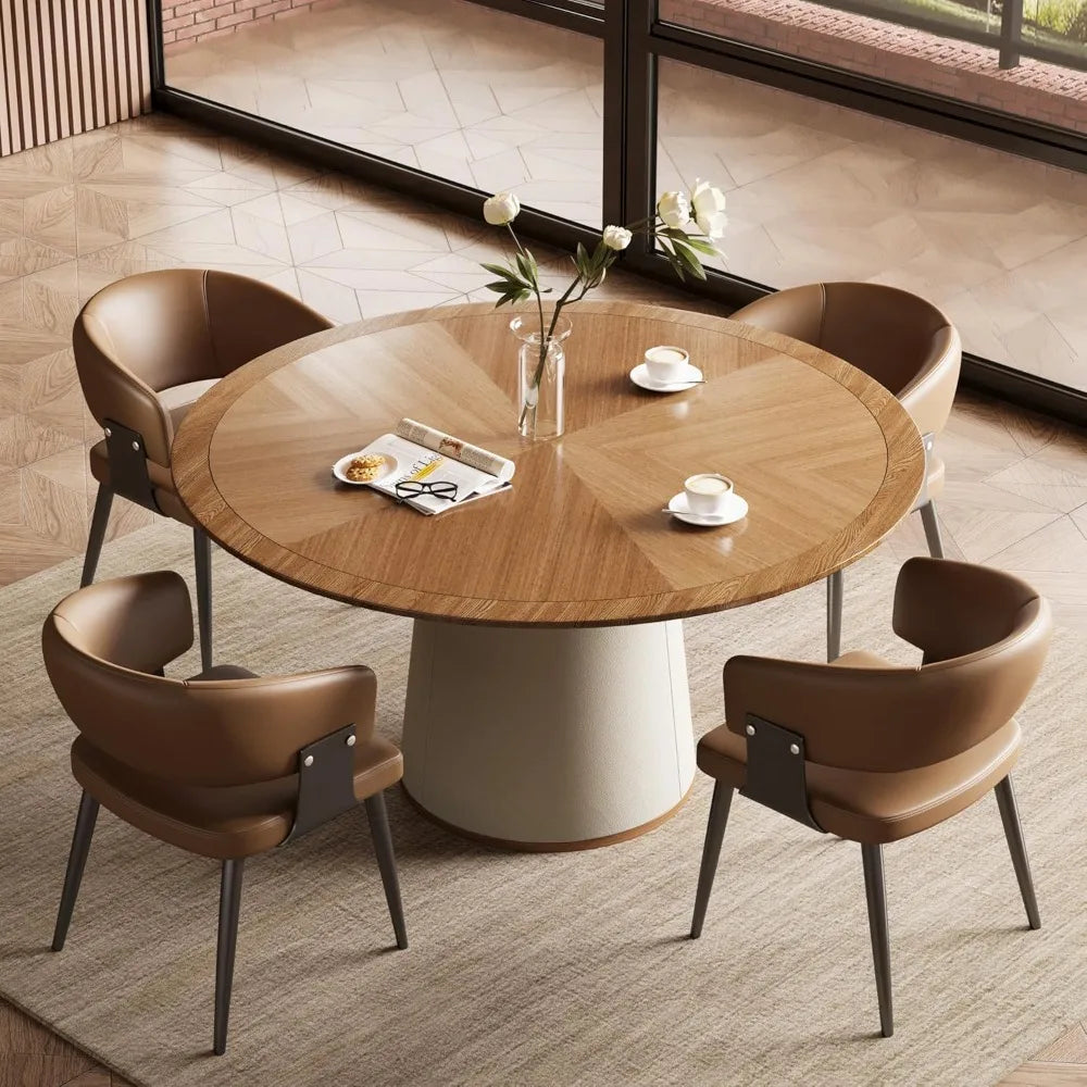 Round Faux Leather™ Base Dining Table for 4–6 People – Modern Wooden Kitchen Table with Solid Wood Veneer Top, Ideal for Living & Dining Rooms









Demander à ChatGPT