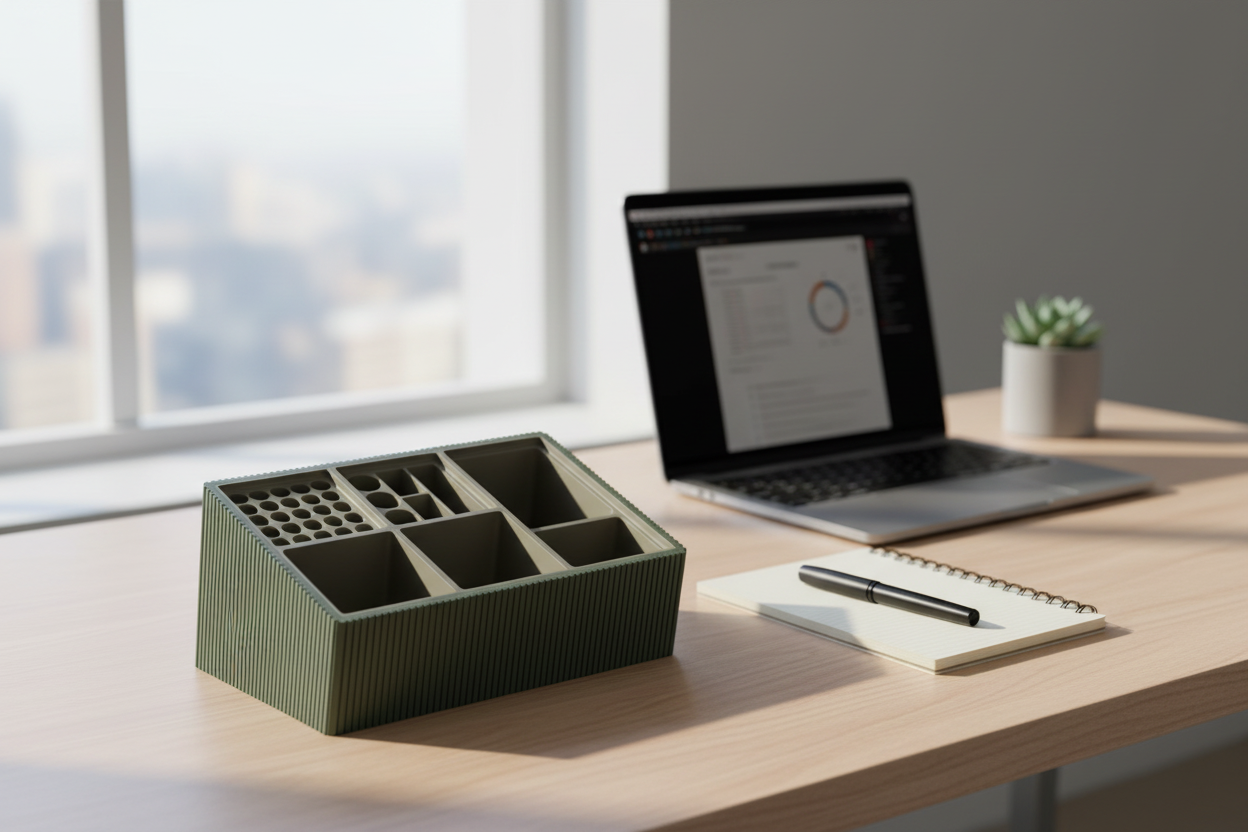 L'Organiseur de Bureau "Cube-Grid" — Lignes Cannelées