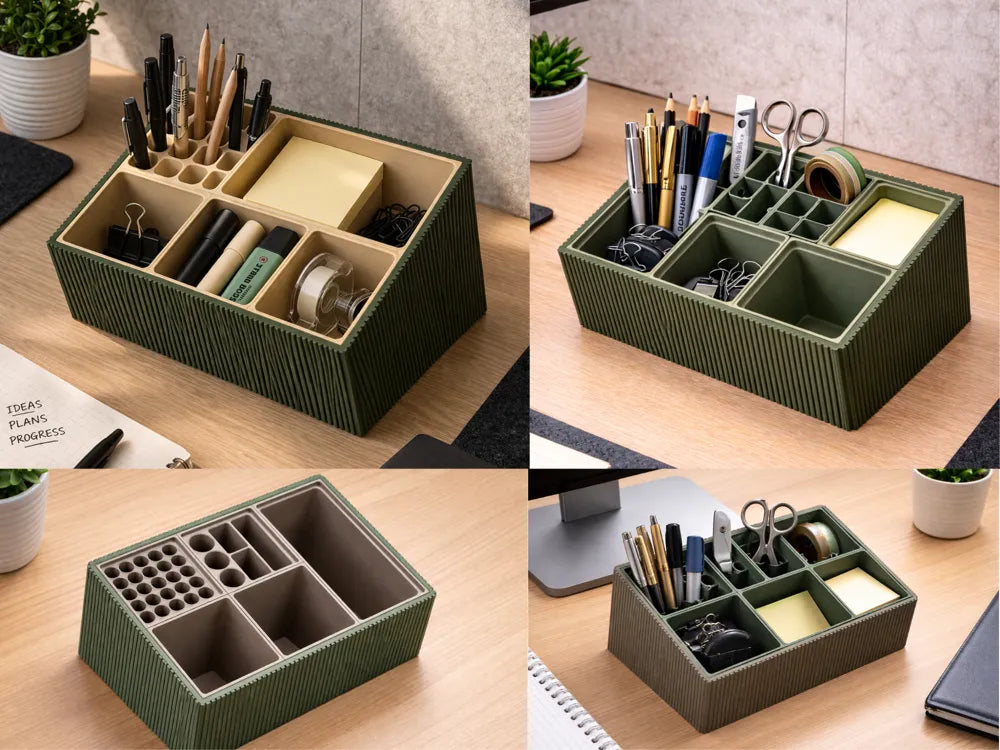 L'Organiseur de Bureau "Cube-Grid" — Lignes Cannelées