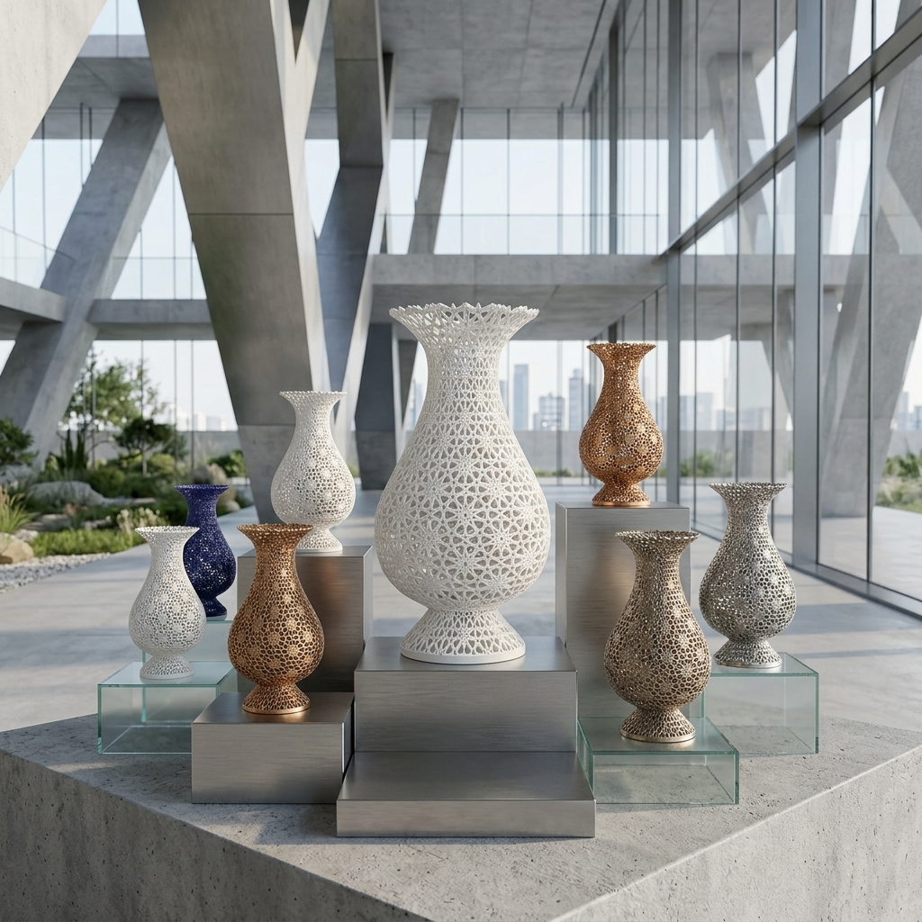 Vase Lumière Dentelle – Sculpture 3D en PLA