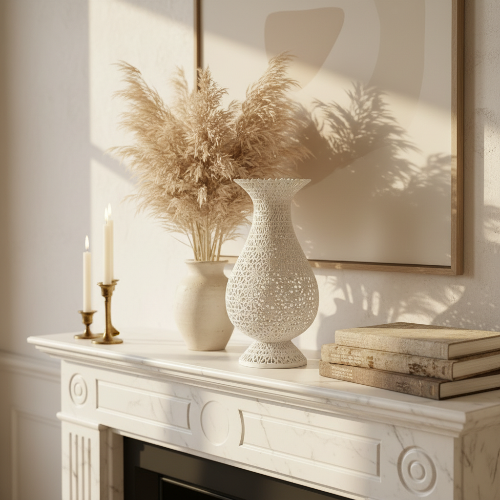 Vase Lumière Dentelle – Sculpture 3D en PLA