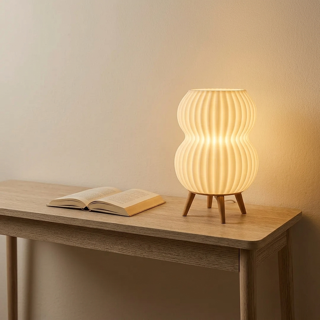 Lampe Gousse de Nuit - L'Éclat Ondulé