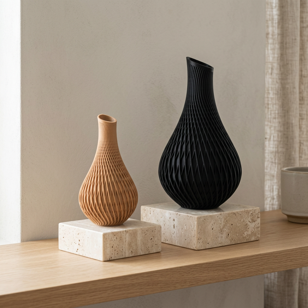Vase Sculpture Tissage de Diamant