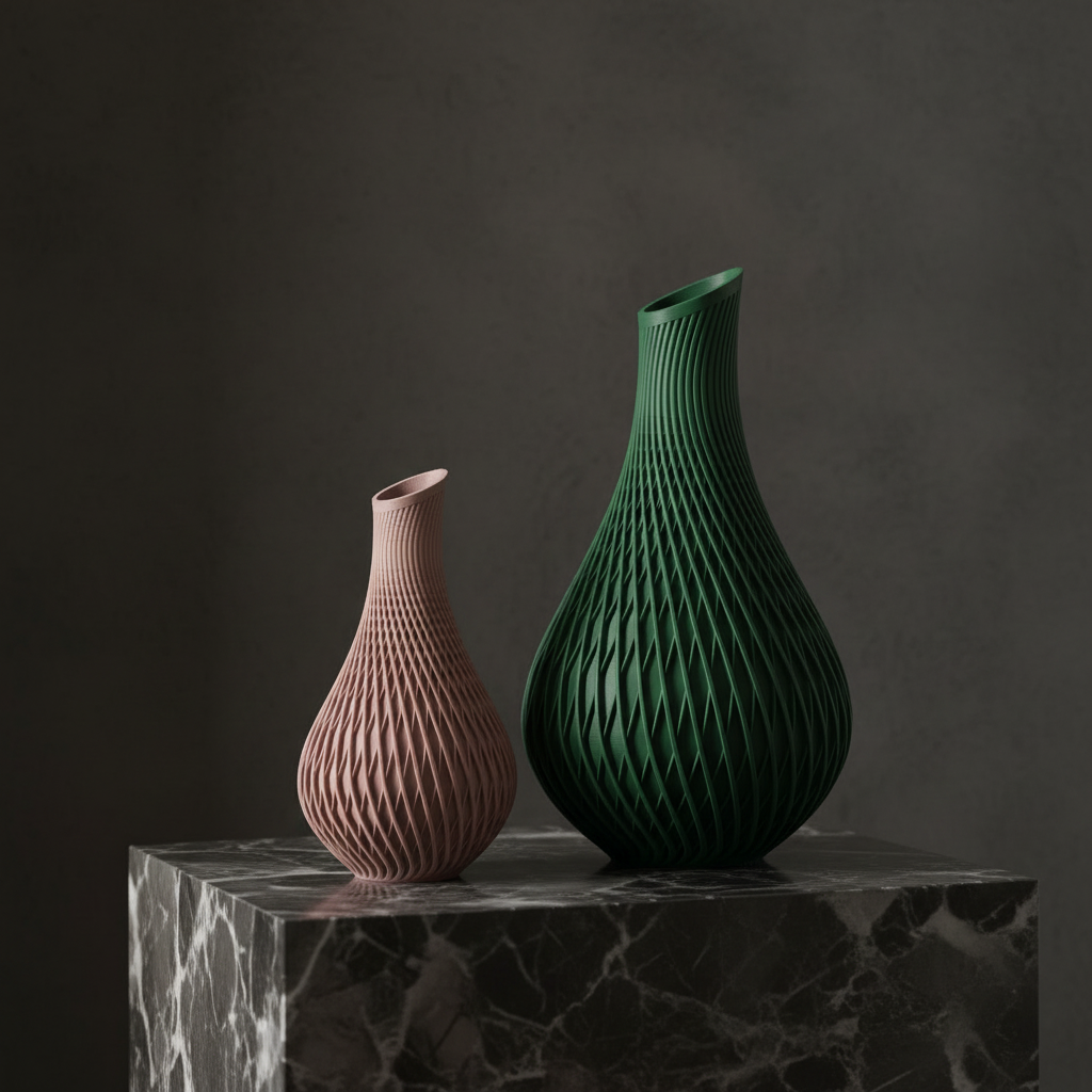 Vase Sculpture Tissage de Diamant