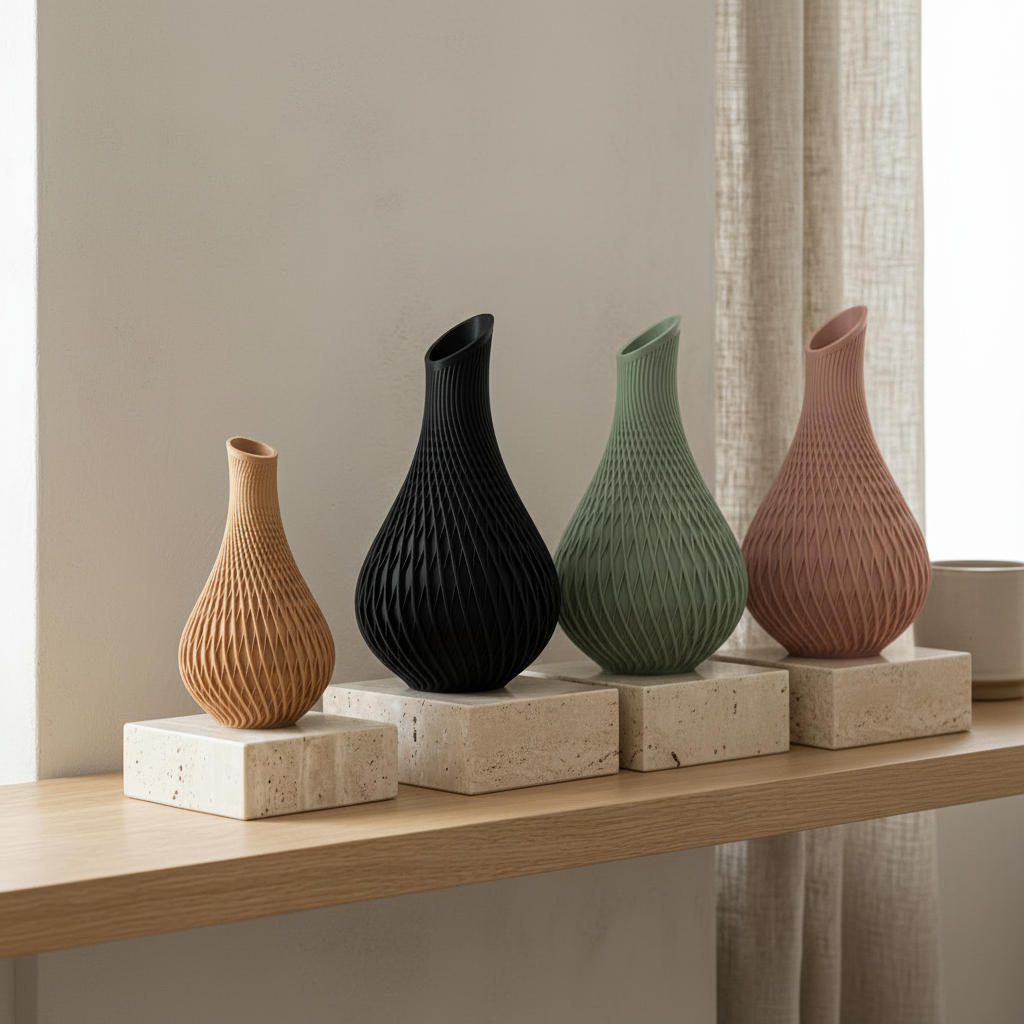 Vase Sculpture Tissage de Diamant