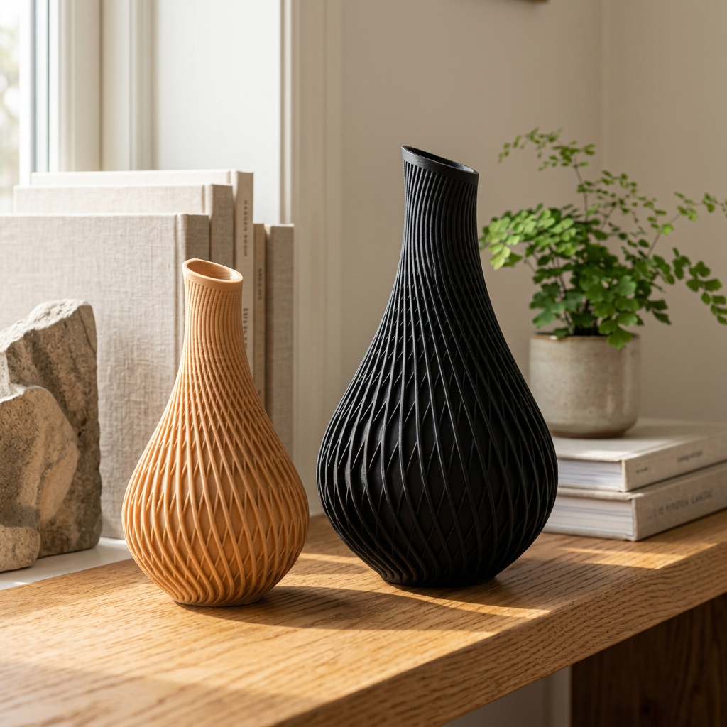 Vase Sculpture Tissage de Diamant