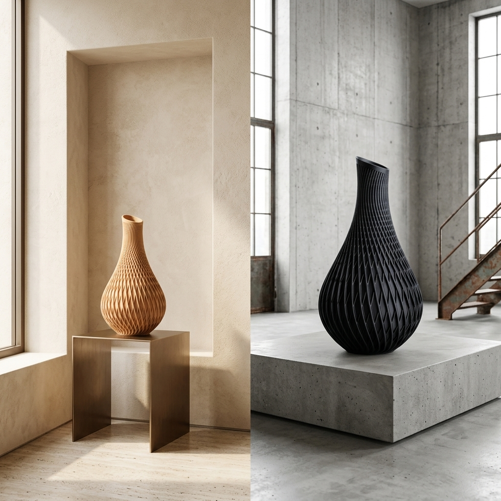 Vase Sculpture Tissage de Diamant