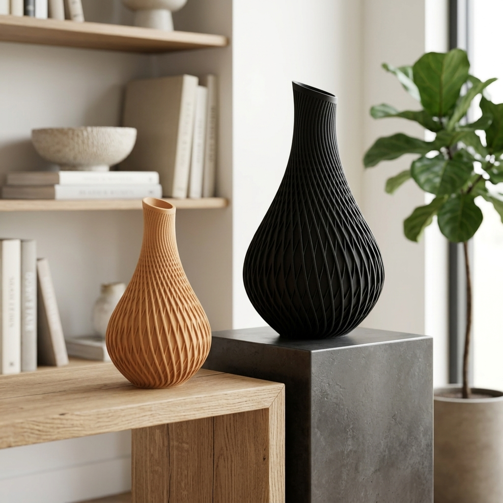 Vase Sculpture Tissage de Diamant