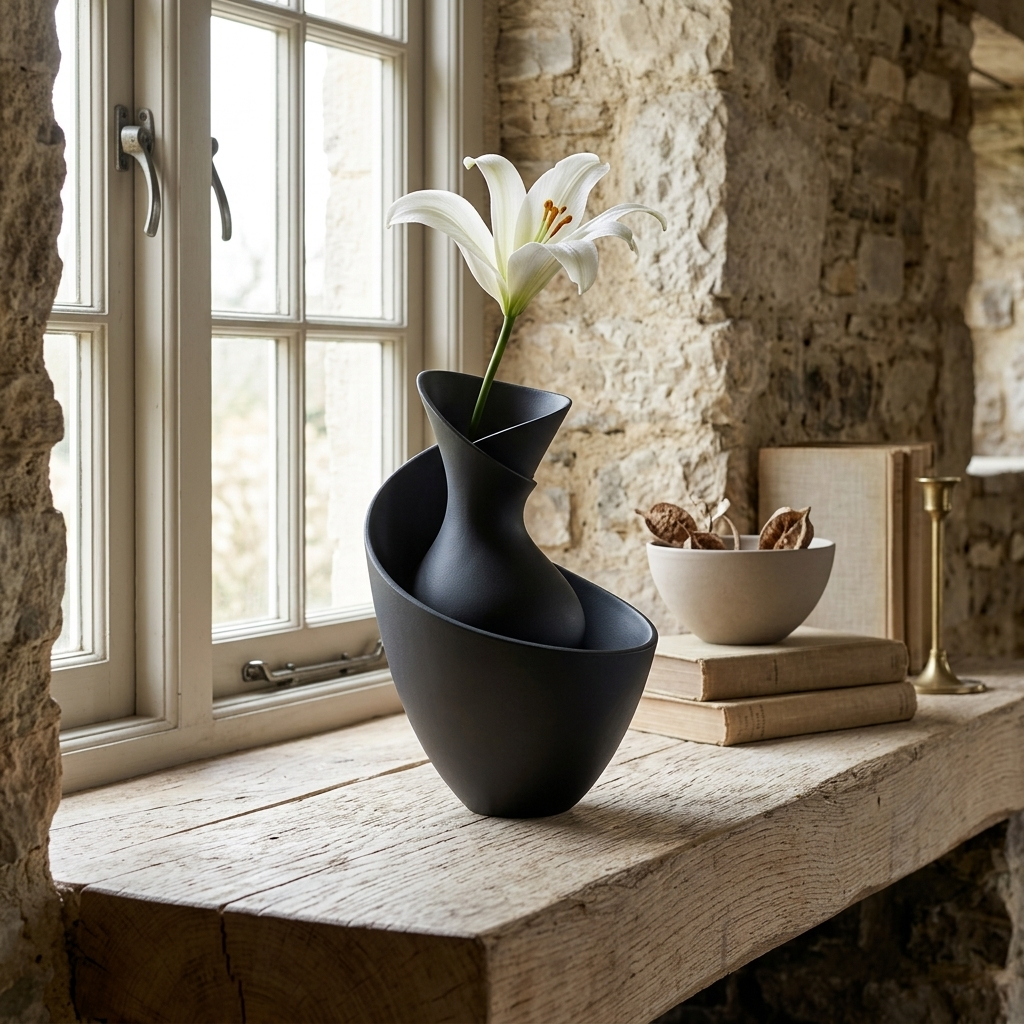 Vase Éclipse Lunaire - Design Sculptural