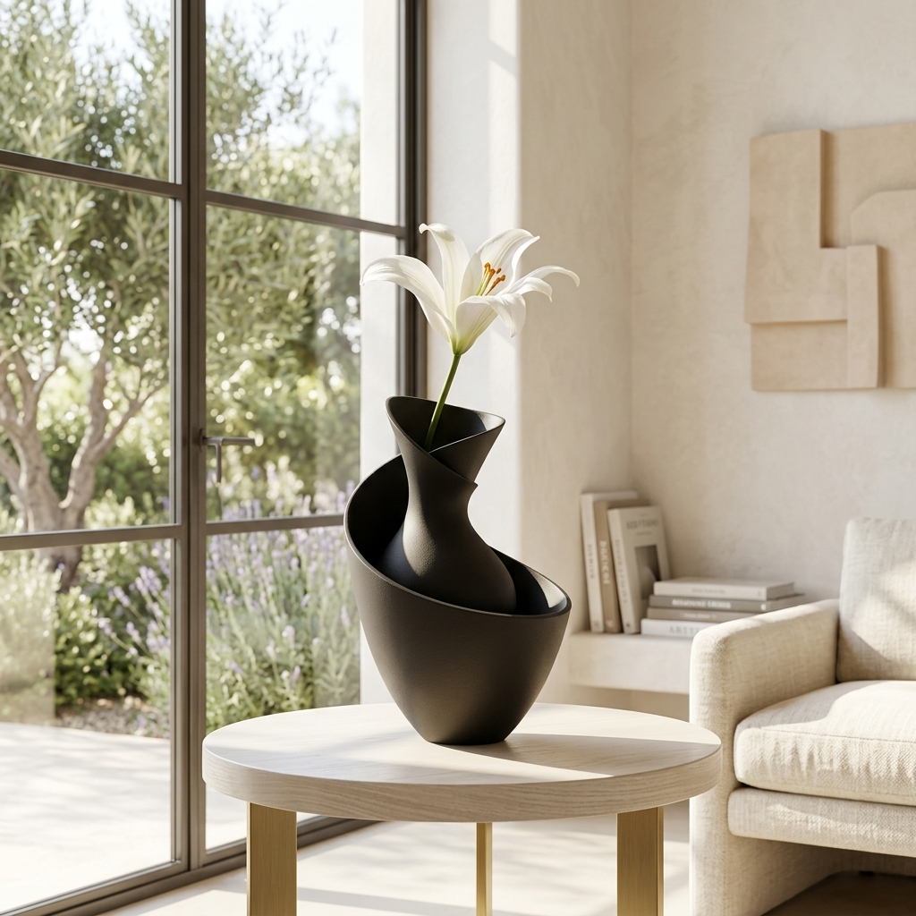 Vase Éclipse Lunaire - Design Sculptural