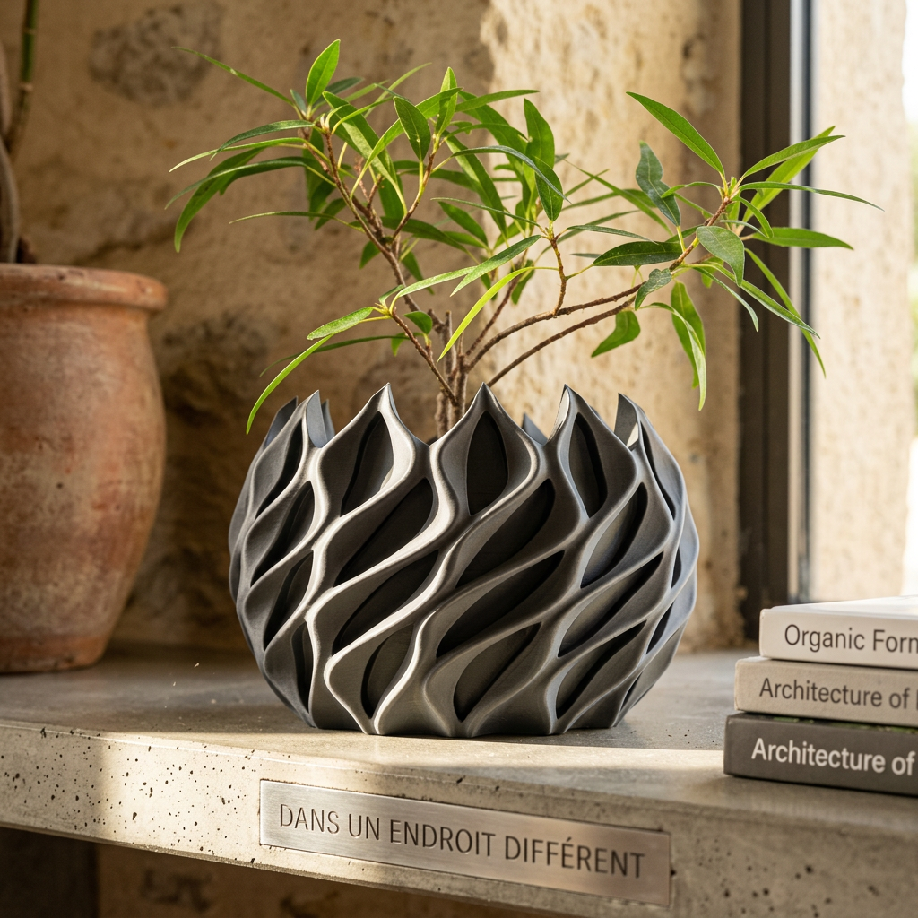 Pot Sculptural Wave – Jardinière Design 3D