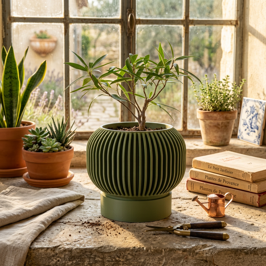 Pot Verde Ligne – Jardinière Minimaliste 3D
