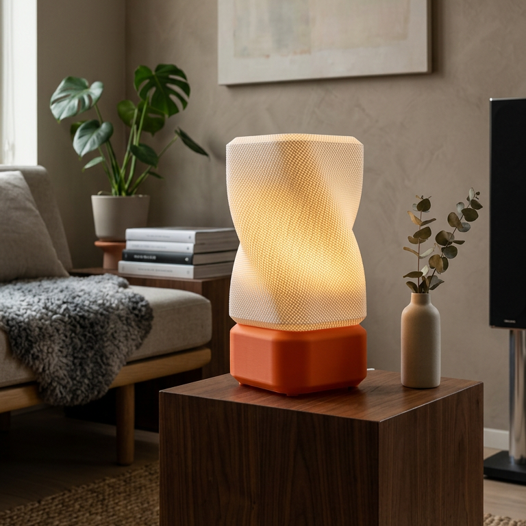 La Lampe de Table "KRONOS" — Totem Plissé & Minimalisme Urbain