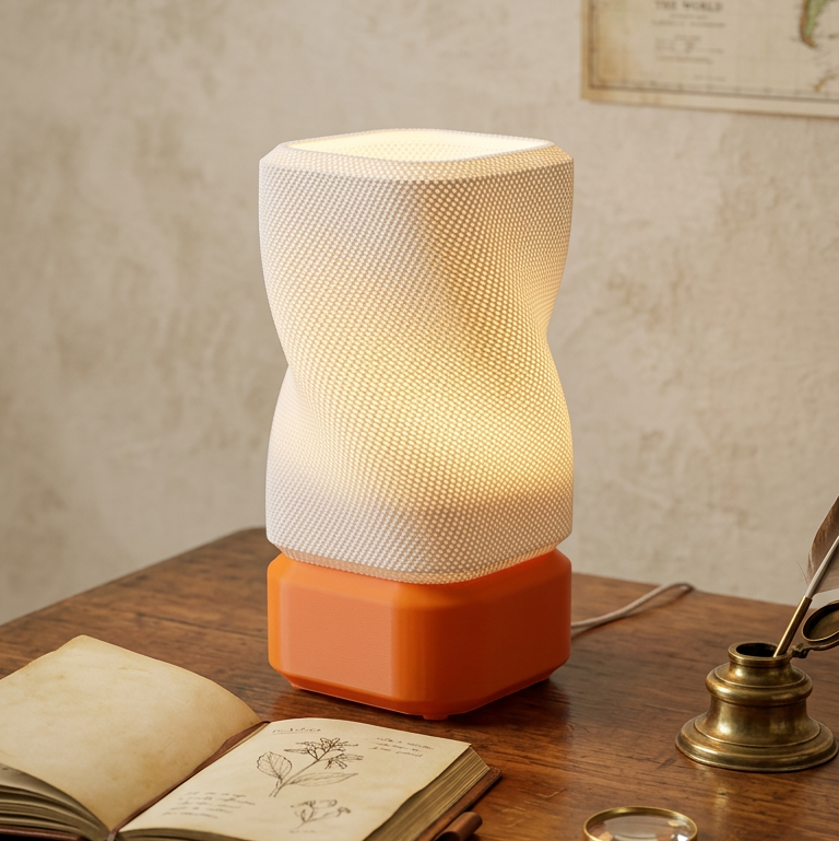 La Lampe de Table "KRONOS" — Totem Plissé & Minimalisme Urbain